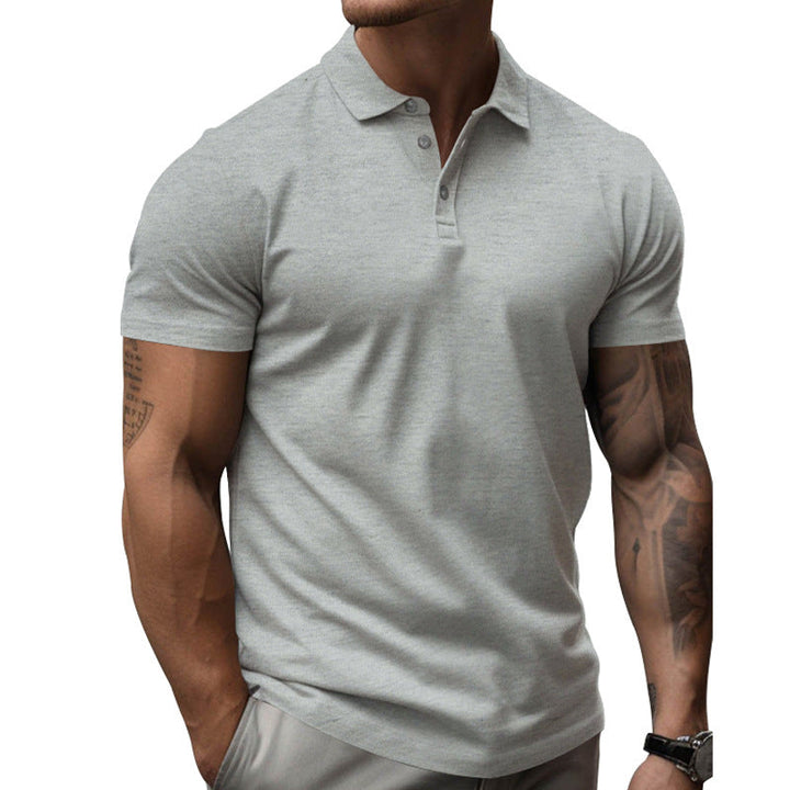 Miles - Men's Solid Slim Fit Short Sleeve Casual Polo Shirt