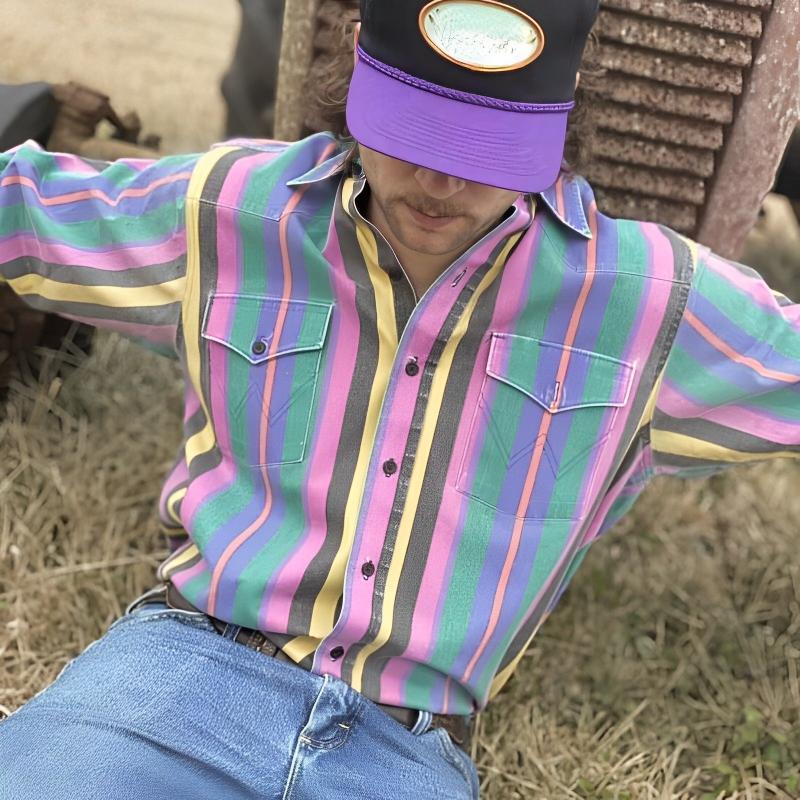 Wesley - Retro striped long sleeve shirt