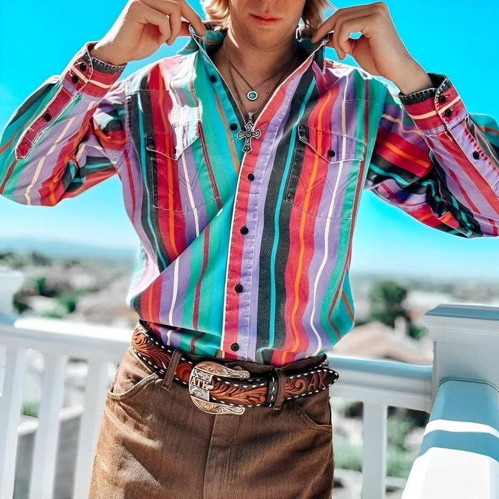 Wesley - Retro striped long sleeve shirt