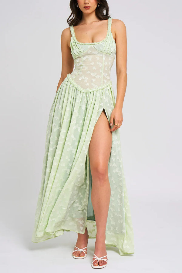 Women’s Corset Slit Dress | Maxi