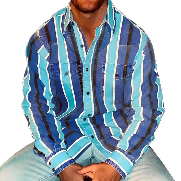 Wesley - Retro striped long sleeve shirt