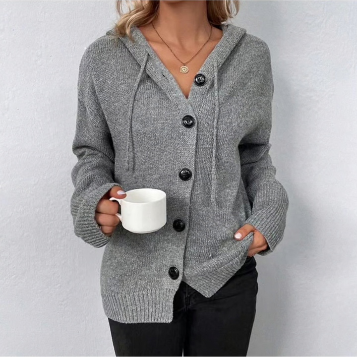 Women’s Button-Up Knit Cardigan | Hooded