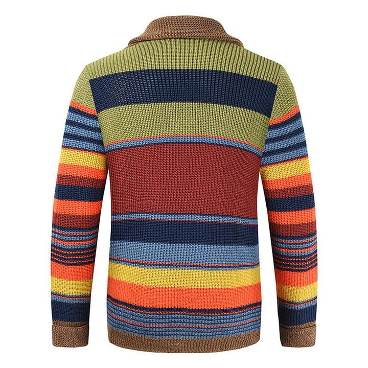 Jacob - Men's Colorblock Lapel Sweater