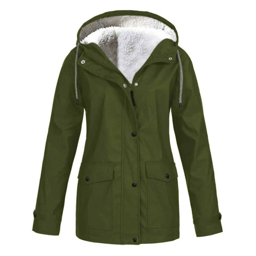 Women’s Fleece-Lined Waterproof Raincoat | Hooded