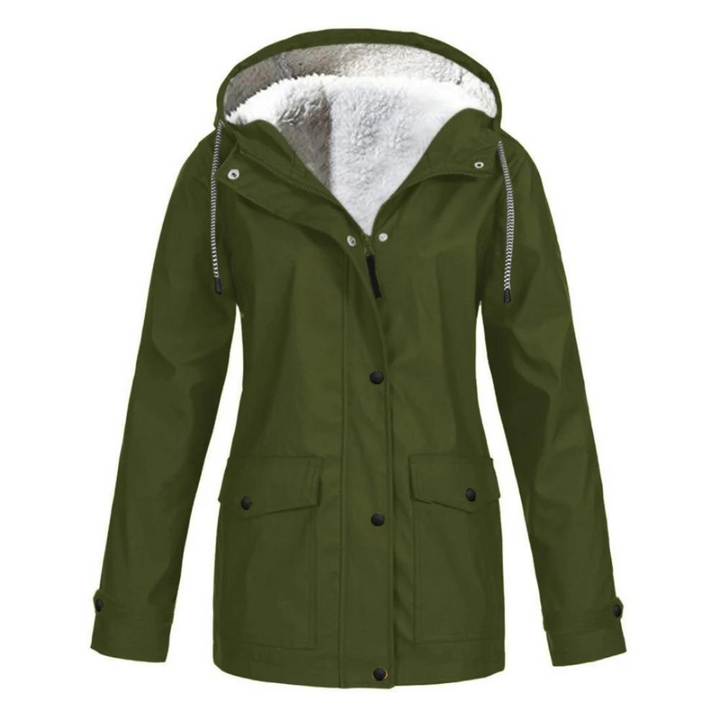 Women’s Fleece-Lined Waterproof Raincoat | Hooded