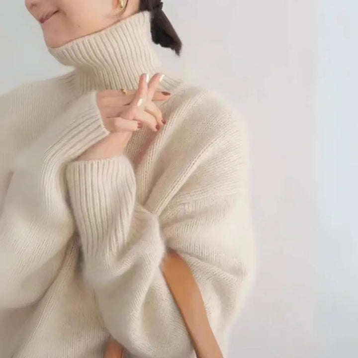 Women's Oversized Sweater with Turtleneck | Long Sleeve