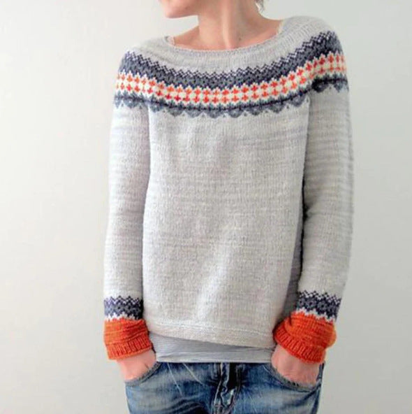 Women’s Printed Sweater | Crew Neck