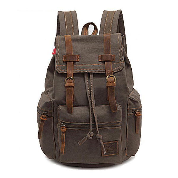Maximo- Retro Canvas Multi-compartment Flap Backpack