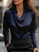 Women’s Elegant Draped Blouse | Long Sleeve
