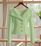 Women’s Fitted Button Cardigan | Off Shoulder