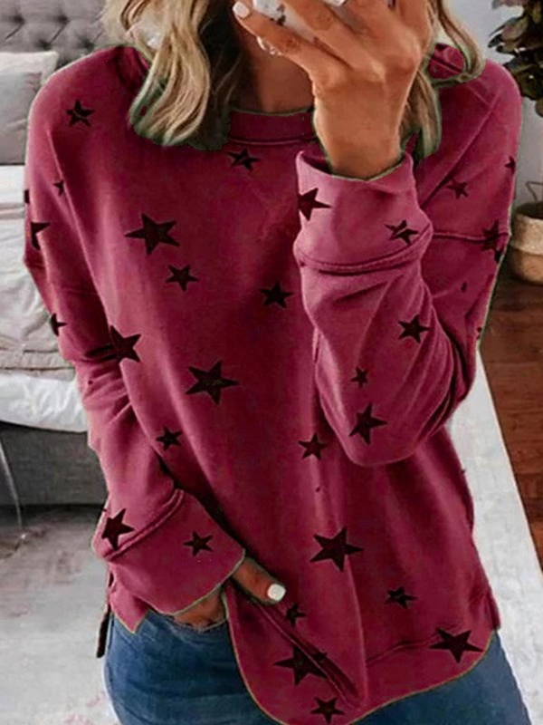 Women’s Star Print Sweatshirt | Casual Style