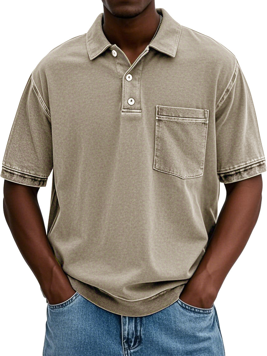 Men’s Washed Polo Shirt | Chest Pocket