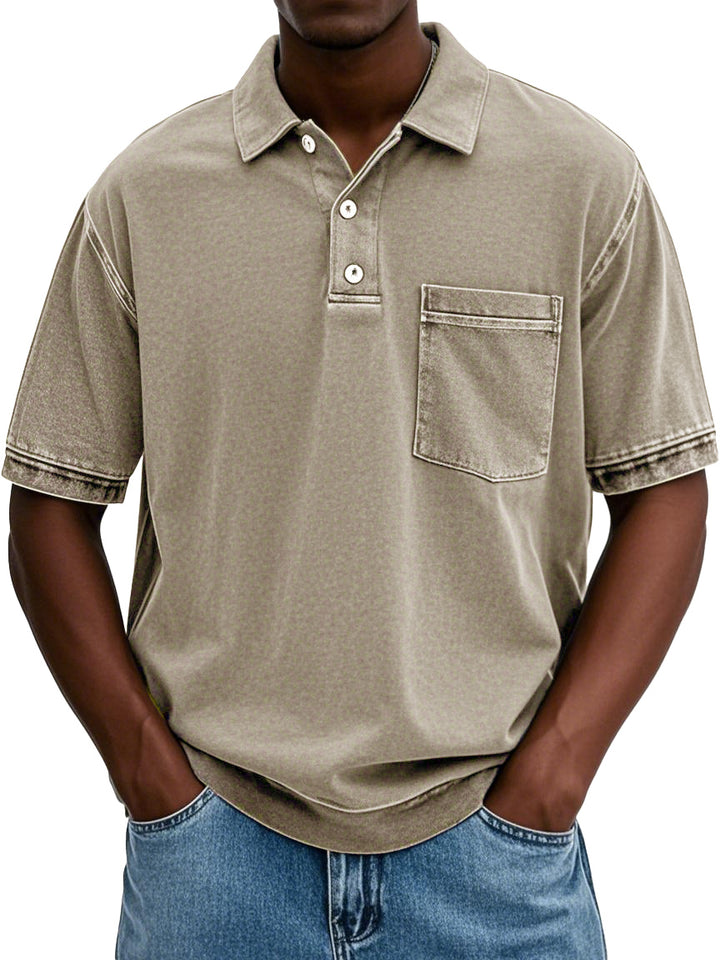 Men’s Washed Polo Shirt | Chest Pocket