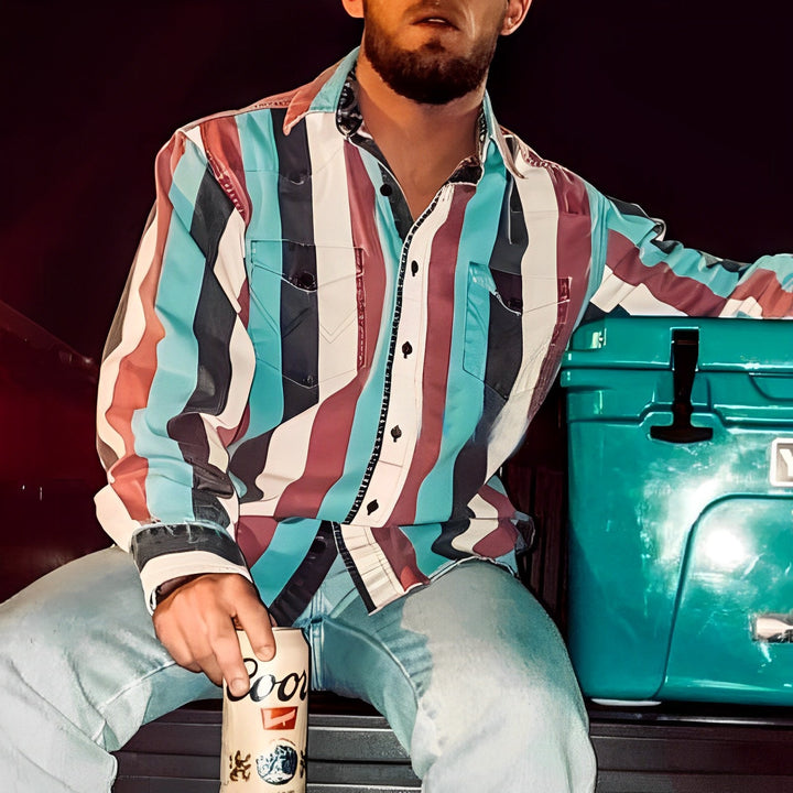 Harrison - Retro striped long sleeve shirt