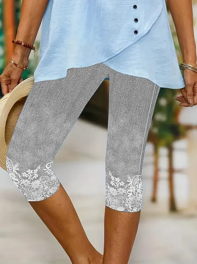 Women’s Floral Capri Leggings | Summer