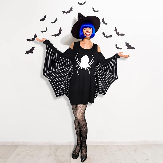 Women’s Halloween Costume Dress | Spider & Web Print