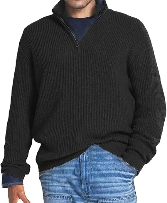 Men’s Ribbed Half-Zip Jumper | Long Sleeve