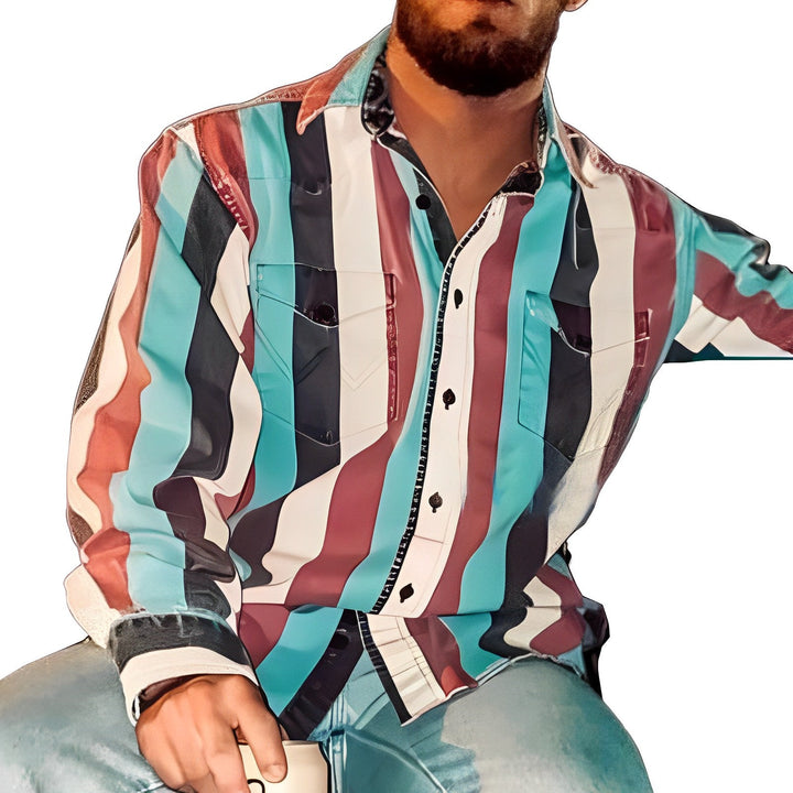 Harrison - Retro striped long sleeve shirt