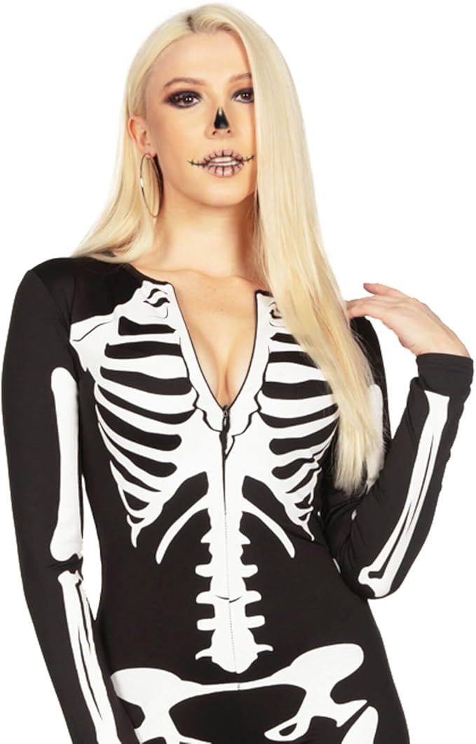 Women’s Halloween Jumpsuit | Skeleton Print Costume