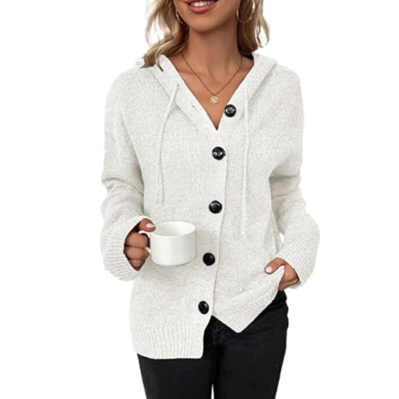 Women’s Button-Up Knit Cardigan | Hooded