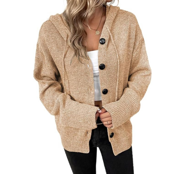 Women’s Button-Up Knit Cardigan | Hooded