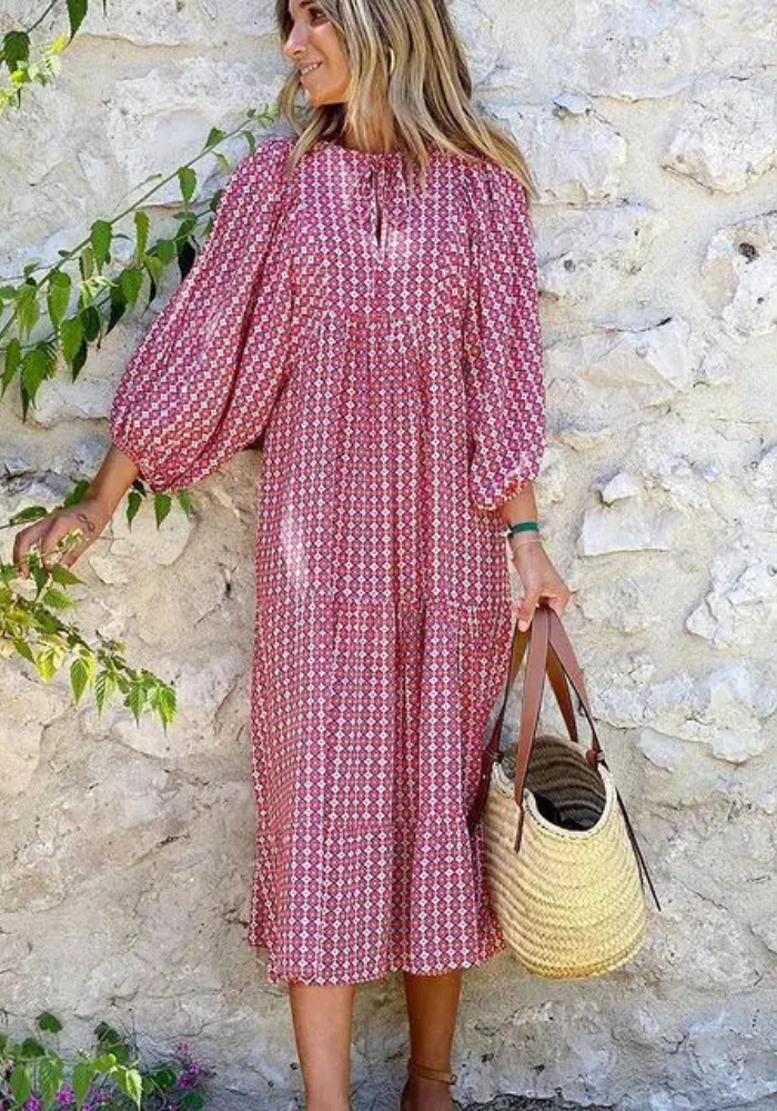 Noemi | Women’s Summer Puff Sleeve Dress | Midi