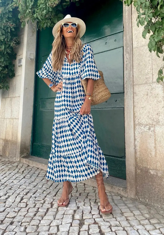 Noemi | Women’s Summer Puff Sleeve Dress | Midi