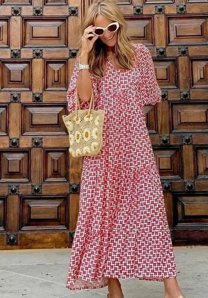 Noemi | Women’s Summer Puff Sleeve Dress | Midi