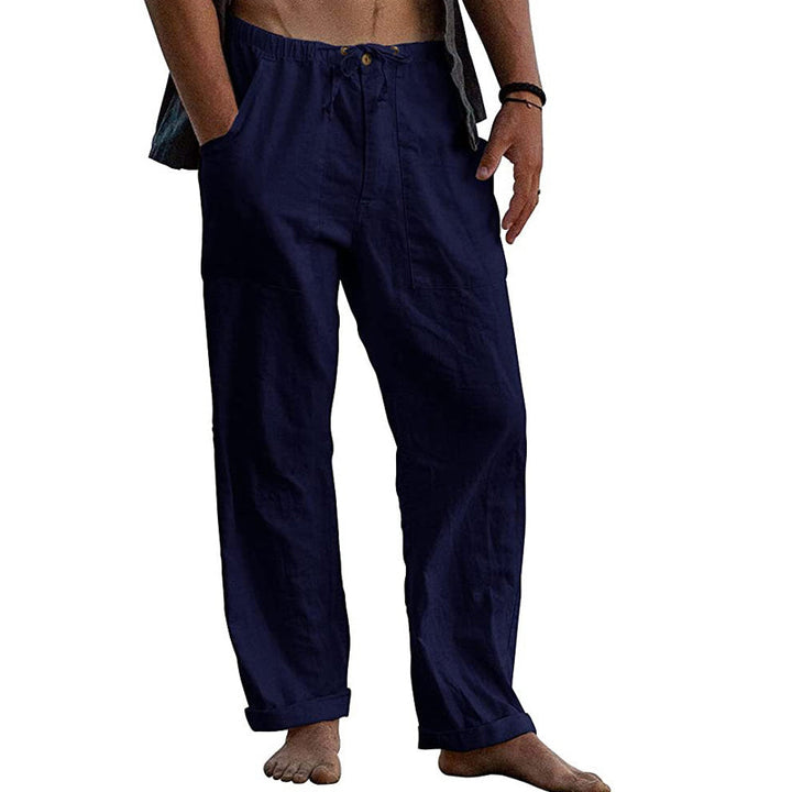 Theo - Casual solid cotton linen pants