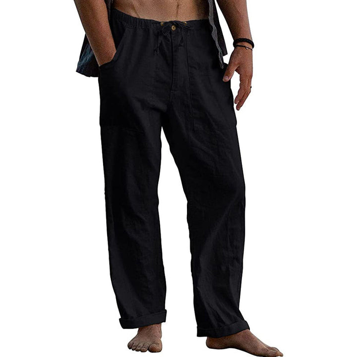 Theo - Casual solid cotton linen pants