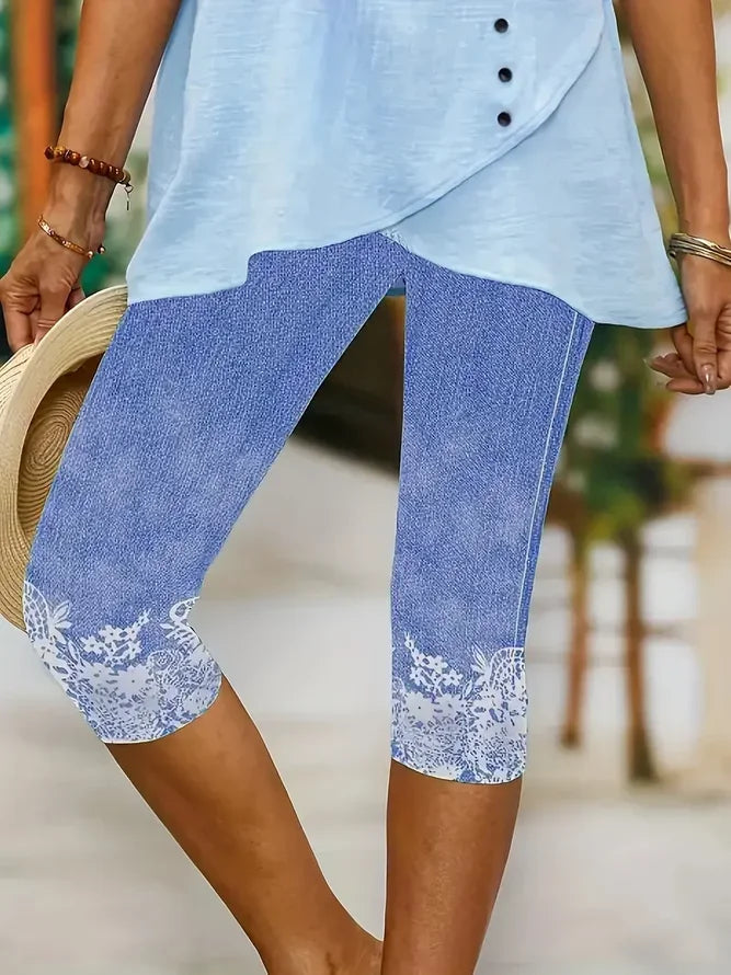 Women’s Floral Capri Leggings | Summer