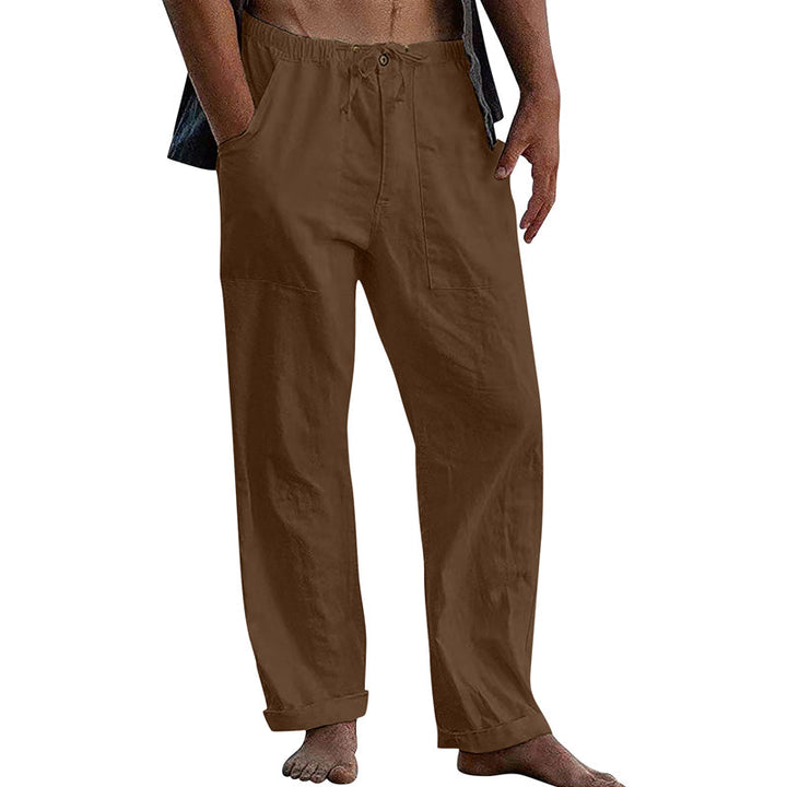 Theo - Casual solid cotton linen pants