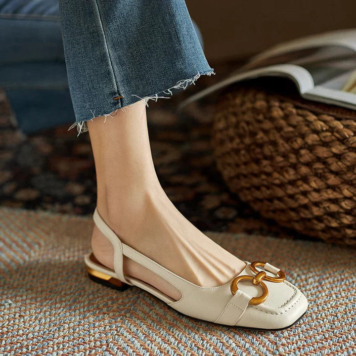 Women’s Slingback Loafers | Gold Buckle