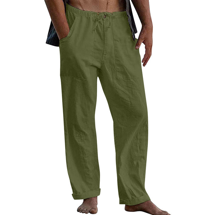 Theo - Casual solid cotton linen pants