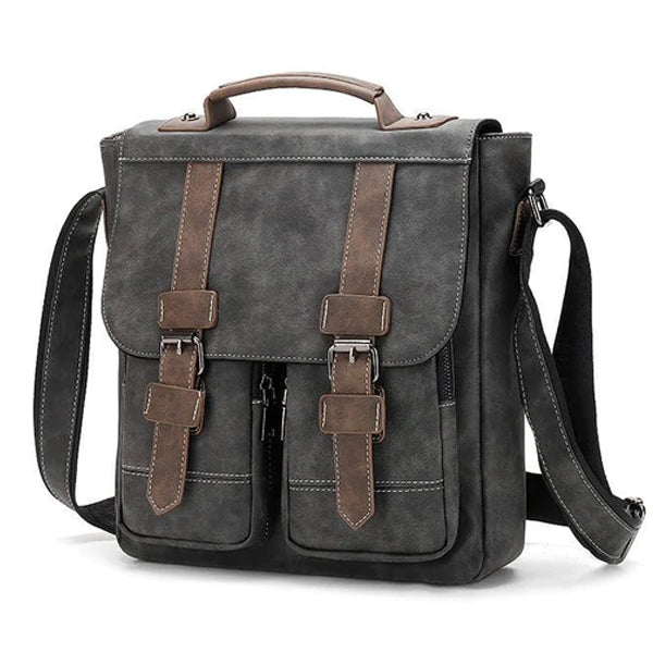 Kenny - Vintage fashion leather multi-pocket flap bag