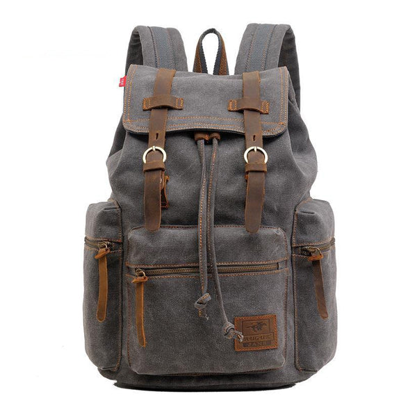 Maximo- Retro Canvas Multi-compartment Flap Backpack