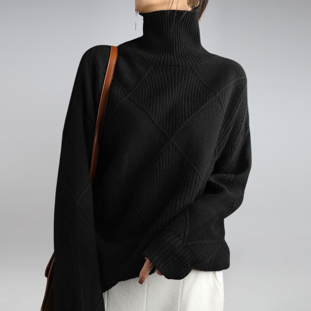 Women’s Diamond Knit Sweater | Long Sleeve