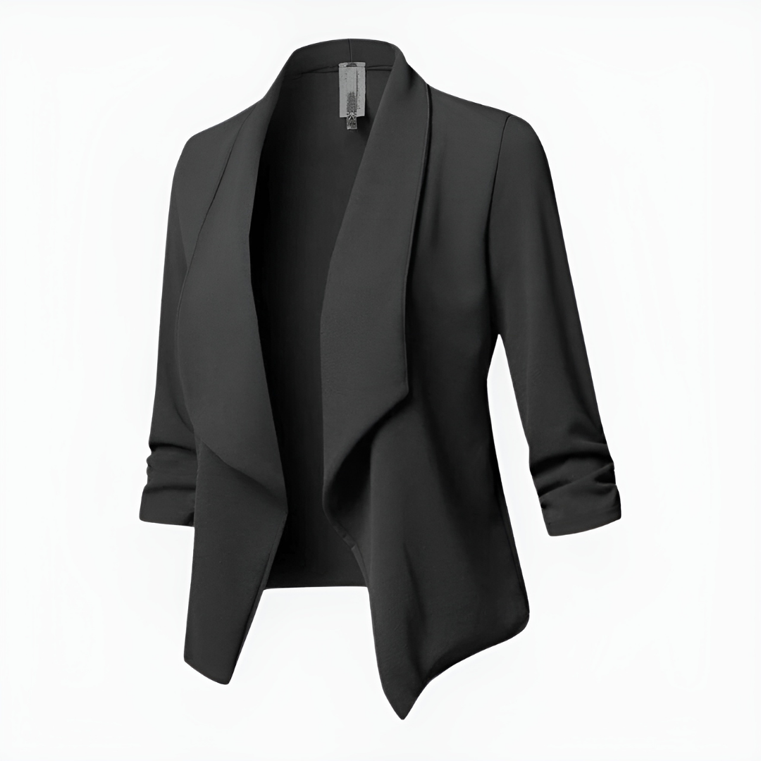 Women’s Cropped Open Front Blazer | Long Sleeve