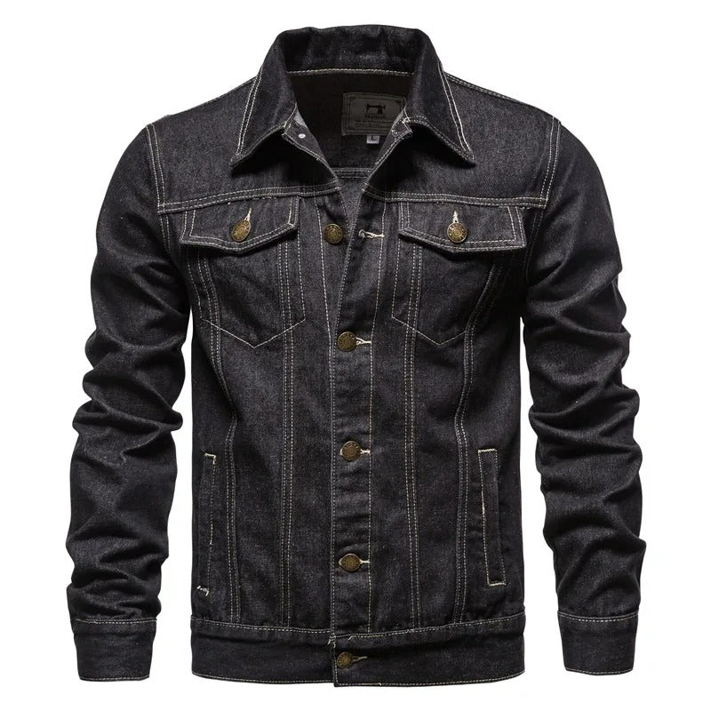 Enzo - Men's Denim Jacket Dual Chest Pockets