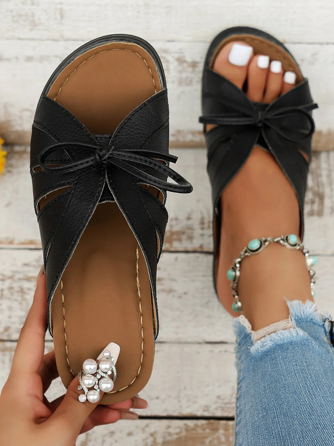 Women’s Orthopaedic Bow Sandals | Slip-On