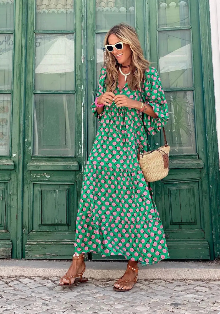 Noemi | Women’s Summer Puff Sleeve Dress | Midi