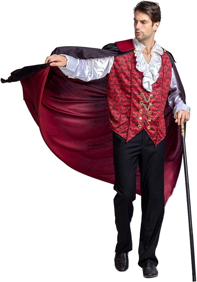 Men’s Halloween Vampire Costume | Gothic Cape Outfit