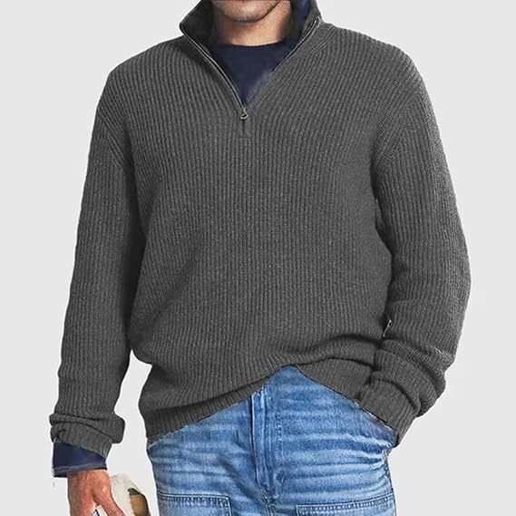 Men’s Ribbed Half-Zip Jumper | Long Sleeve