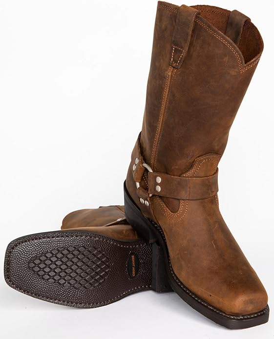 Men’s Mid-Calf Harness Boots | Square Toe