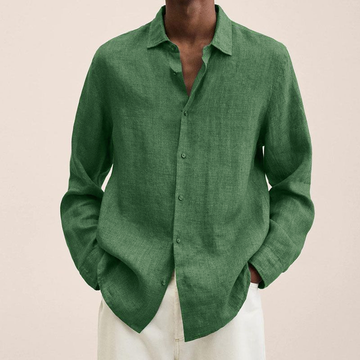 Brooks - Lapel long sleeve loose shirt