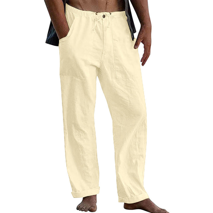 Theo - Casual solid cotton linen pants