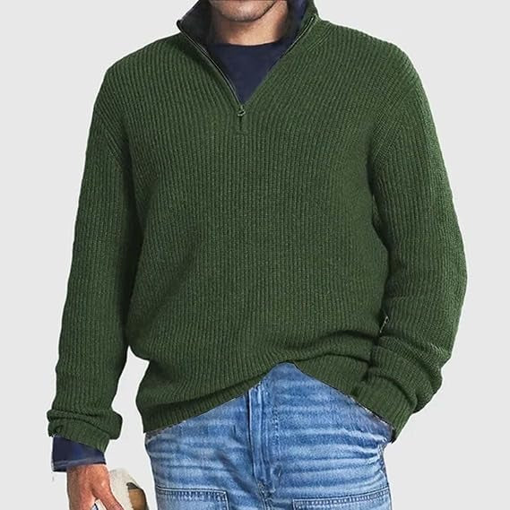 Men’s Ribbed Half-Zip Jumper | Long Sleeve