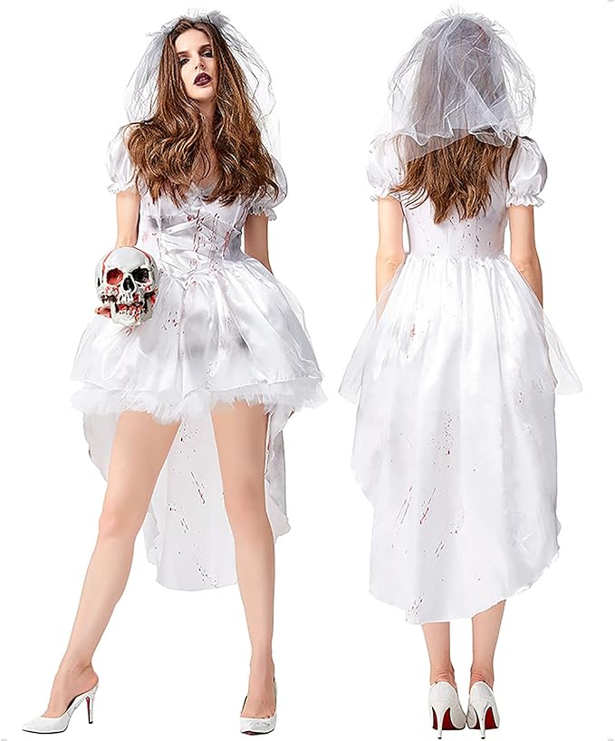 Women’s Halloween Bride Costume | Vampire Blood Effect