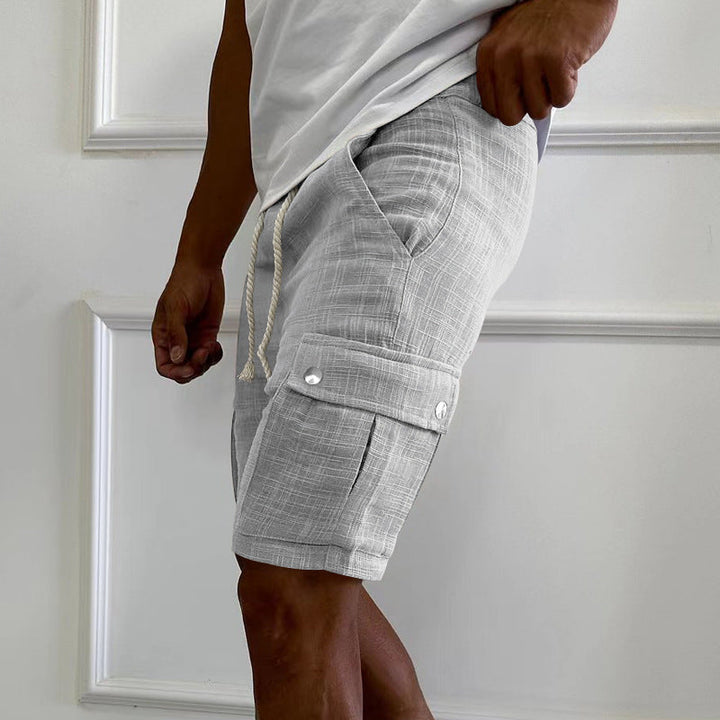 Lucas - Cotton linen beach shorts for men
