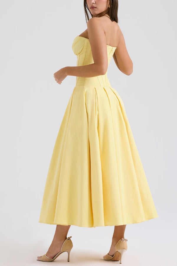 Women’s Corset Pleated Dress | Midi